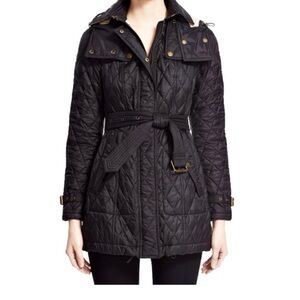 Burberry Black Quilted Trench Coat